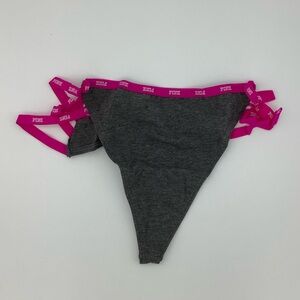 New Victoria’s Secret PINK Strappy Mini Logo Thong Panties - XSmall